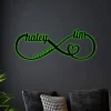 Personalized Name Infinity Heart Valentines Day Metal Sign With Led Lights, Couple Gift, Custom Home Decor Gift For Him, Her, Engaged Gifts