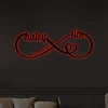 Personalized Name Infinity Heart Valentines Day Metal Sign With Led Lights, Couple Gift, Custom Home Decor Gift For Him, Her, Engaged Gifts