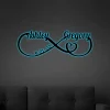 Personalized Infinity Heart Metal Sign With Led Lights, Infinity Sign, Custom Family Sign, Metal Infinity Symbol, Wedding Gifts