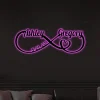 Personalized Infinity Heart Metal Sign With Led Lights, Infinity Sign, Custom Family Sign, Metal Infinity Symbol, Wedding Gifts