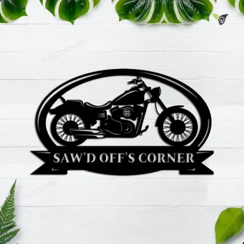 Personalized Motorcycle Metal Wall, Garage Decor, Gift For Father, Custom Text, Biker Gift, Moto Metal Sign, Motorcycle Garage Hanger