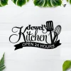 Personalized Kitchen Open 24 Hours Metal Sign, Kitchen Decor, Sign For House, Kitchen And Dining Wall Decor, Custom Text, Best Gift Ever