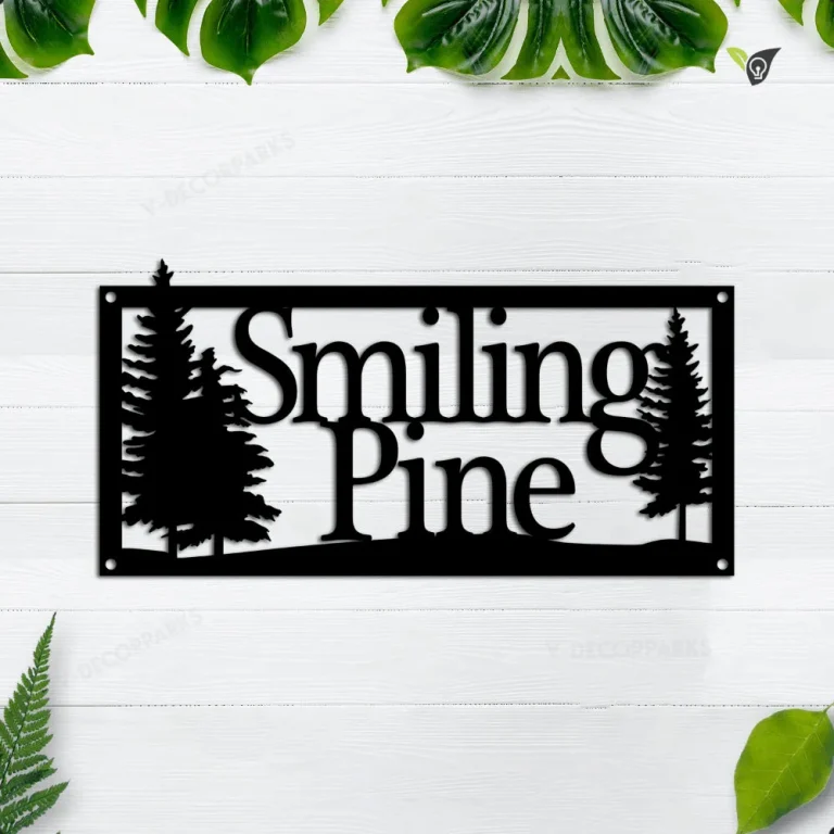 Custom Metal Sign, Outdoor Sign, Family Name, Custom Sign, Wedding Gift, Anniversary Metal Sign, Pine Trees Metal Wall Art, Cabin Decor