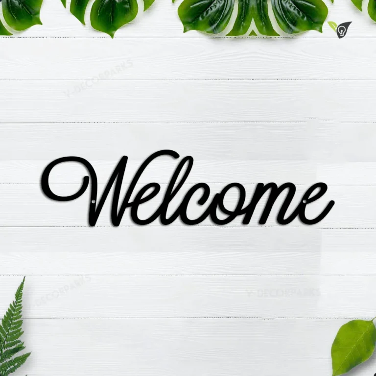 Welcome Sign, Metal Wall Art, Metal Sign, Wall Decor, Welcome, Script, Sign, Wall Hanging, Outdoor Sign, Wall Art