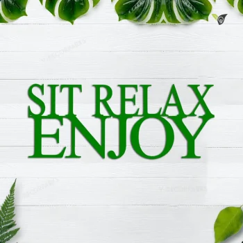 Sit Relax Enjoy Metal Wall Art, Metal Sign, Wall Decor, Outdoor Sign, Garden Sign, Patio Decor, Lake House Sign, Sign