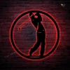 Golfer Metal Wall Art, Golfer Gift, Golf Gift, Metal Wall Hanging, Gift For Him, Metal Wall Decor, Metal Sign With Led Lights, Outdoor