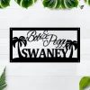 Custom Beach House Metal Sign, Palm Trees, Family Name Sign, Name Sign, Metal Wall Art, Outdoor Sign, Tropical, Beach