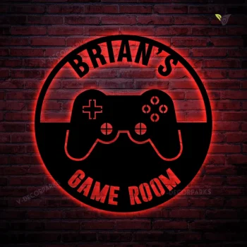 Custom Game Room Metal Sign With Led Lights, Video Game Room Sign, Gamer Sign, Video Game Sign, Personalized Gift, Man Cave Sign Personalized