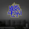 Joshua 24:15 Metal Verse Sign Verse Scripture Decor As For Me And My House With Led Lights, Cut Metal Sign, Wall Metal Art