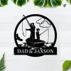 Personalized Fishing Father And Son Monogram Metal Sign Art, Custom Fishing Father & Son Metal Sign, Fishing Gifts For Me, Father's Day Gift
