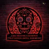 Personalized Sugar Skull Metal Sign With Led Lights Art, Custom Sugar Skull Monogram Metal Wall Art