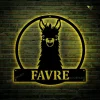 Personalized Llama Animal Monogram Metal Sign With Led Lights Art , Custom Llama Metal Sign With Led Lights, Llama Animal Lover Sign