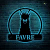 Personalized Llama Animal Monogram Metal Sign With Led Lights Art , Custom Llama Metal Sign With Led Lights, Llama Animal Lover Sign