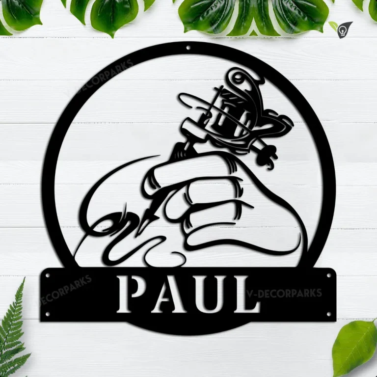Personalized Tattoo Parlours Metal Sign, Custom Tattoo Shop Metal Name Sign, Tattoo Shop Wall Decor