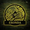 Personalized Trombone Monogram Metal Sign With Led Lights Art, Custom Trombone Monogram Metal Sign With Led Lights