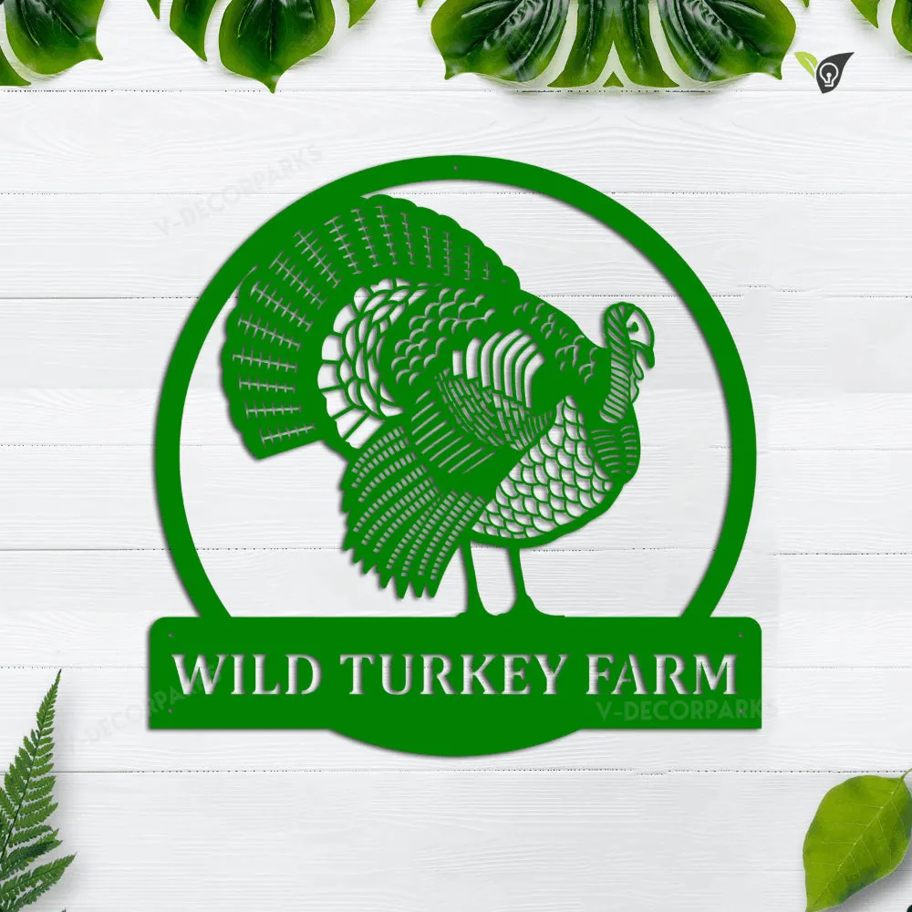 GCMSPDZ02742-16432-24ch.webp Personalized Turkey Bird Monogram Metal Sign Art, Custom Turkey Bird Metal Sign, Animal Lover Sign Decoration For Living Room