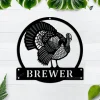 Personalized Turkey Bird Monogram Metal Sign Art, Custom Turkey Bird Metal Sign, Animal Lover Sign Decoration For Living Room