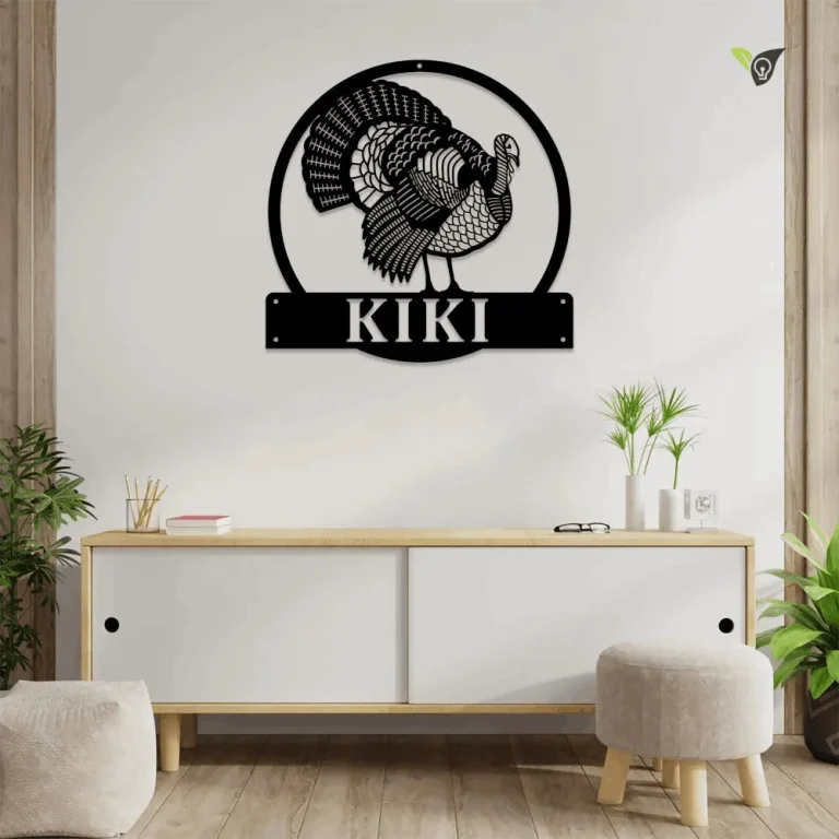 Personalized Turkey Bird Monogram Metal Sign With Led Lights Art , Custom Turkey Bird Metal Sign With Led Lights, Animal Lover Sign