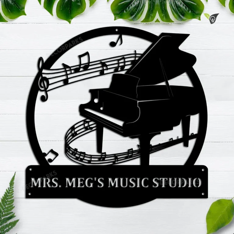 Custom Piano Metal Wall Art, Piano Music Studio Name Sign, Piano Lover Decor, Gift For Pianist