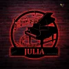 Personalized Piano Monogram Metal Sign With Led Lights Art, Custom Piano Monogram Metal Wall Art