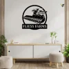 Personalized Harvester Farm Tractor Metal Sign With Led Lights Art, Custom Harvester Farm Tractor Monogram Metal Art Decor Decoration