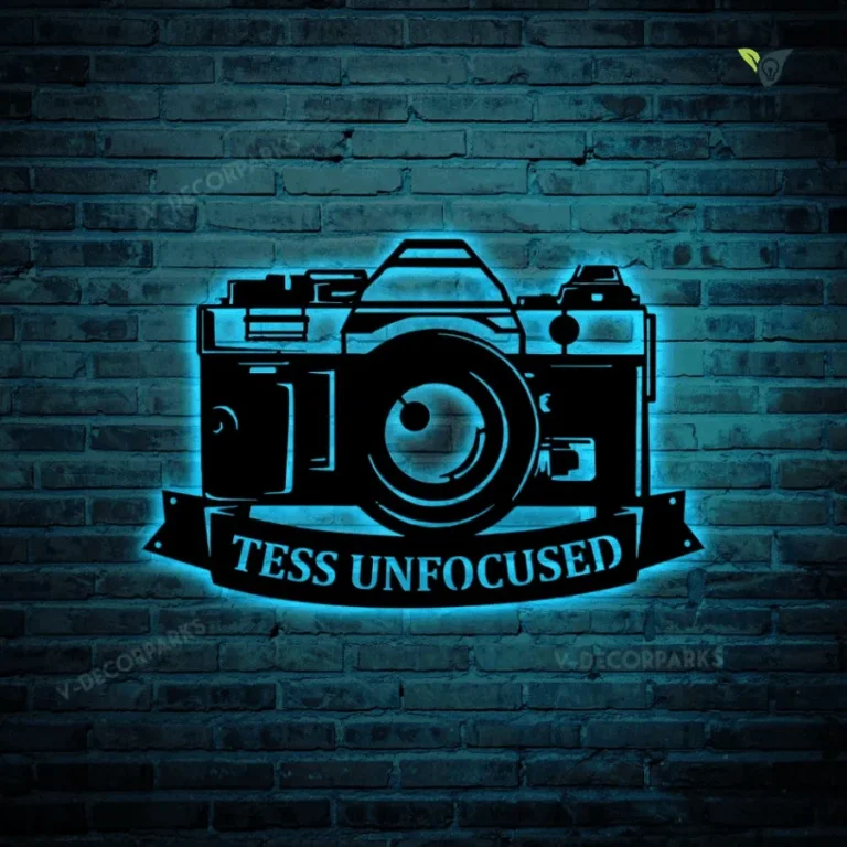 Personalized Photographer Monogram Metal Sign With Led Lights Art, Custom Photographer Metal Sign With Led Lights, Hobbie Gifts