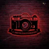 Personalized Photographer Monogram Metal Sign With Led Lights Art, Custom Photographer Metal Sign With Led Lights, Hobbie Gifts
