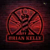 Personalized Barber Hair Stylist Metal Sign With Led Lights Art, Custom Hair Stylist Monogram Metal Wall Art