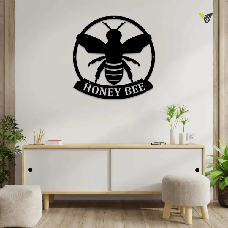 Personalized Bee Queen Monogram Metal Sign With Led Lights, Custom Bee Queen Metal Wall Art, Bee Antler Décor