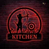 Personalized Archery Sport Monogram Metal Sign With Led Lights Art, Custom Archery Sport Metal Sign