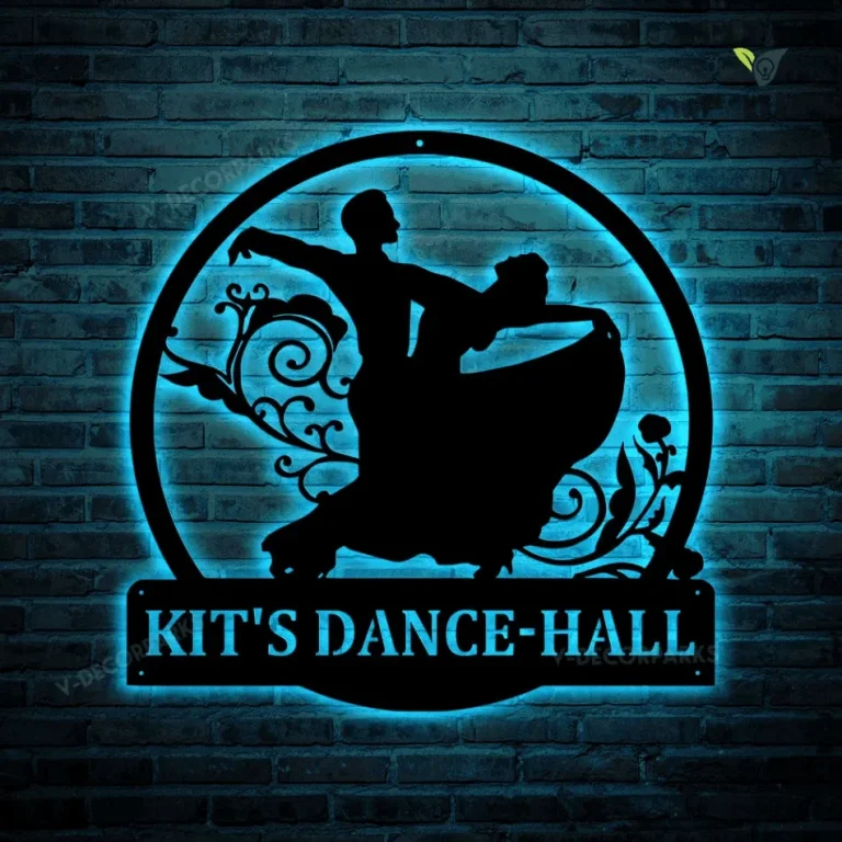 Personalized Ballroom Dancing Monogram Metal Sign With Led Lights ...