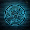 Our Happy Place Metal Wall Sign, Metal Wall Sign For Home, Metal Wall Art, Metal Wall Decor, Indoor - Outdoor Metal Sign