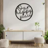 Our Happy Place Metal Wall Sign, Metal Wall Sign For Home, Metal Wall Art, Metal Wall Decor, Indoor - Outdoor Metal Sign