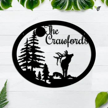 Personalized Elk Deer Metal Wall Art, Gift Ideas For Father