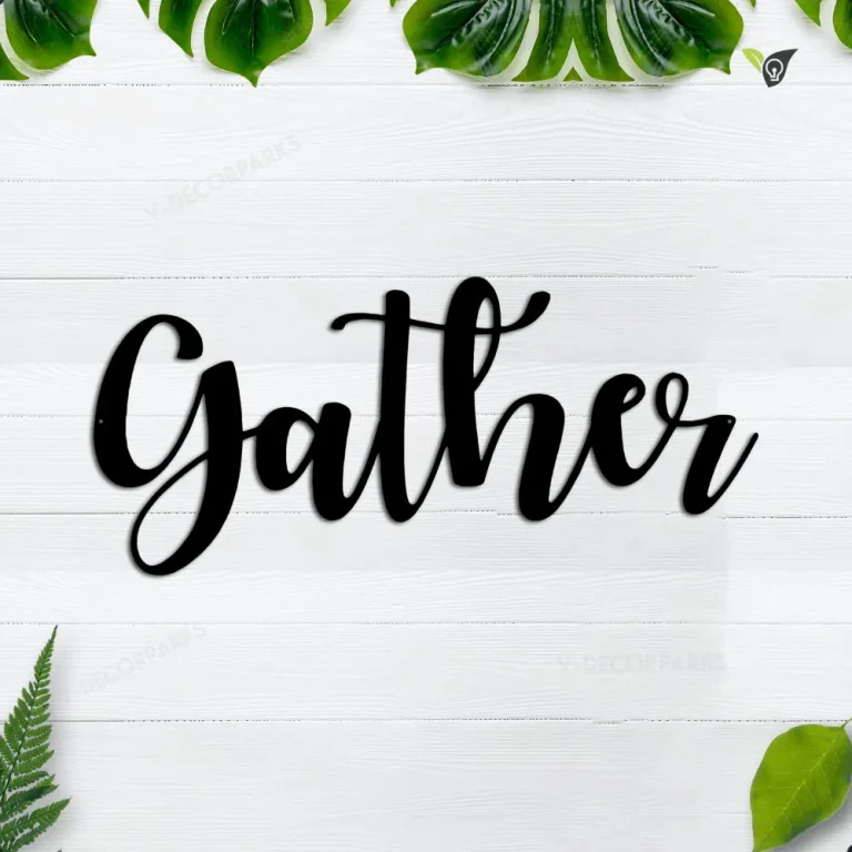 Gather Metal Word Art, Autumn Script Word Art, Indoor - Outdoor Gather Metal Sign, Metal Wall Art, Farmhouse Decor, Gather Word Art