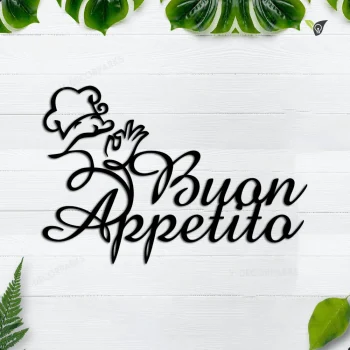 Buon Appetito Metal Sign, Kitchen Wall Decor, Mothers Day Gift, Dining Room Wall Art, Farmhouse Decor, Rustic Metal Word, Housewarming Gift