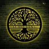 Tree Of Life With Personalized Name Metal Sign With Led Lights - Custom Family Name Monogram