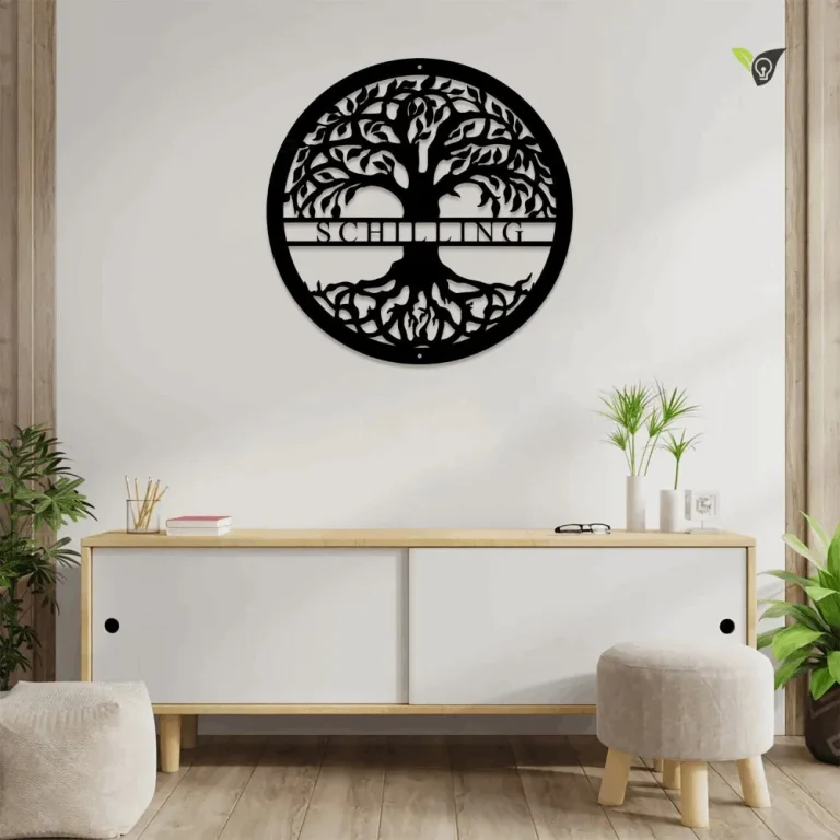 Tree Of Life With Personalized Name Metal Sign With Led Lights - Custom Family Name Monogram