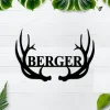 Custom Deer Antler Sign, Personalized Metal Antlers Family Name Sign, Personalized Metal Deer Antlers, Antler Monogram, Ranch Decor