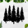 Metal Pine Trees Sign For Living Room, Group Of 5 Pine Trees, Rustic Decor For Home, Bathroom Wall Decor, Office Wall Hanging