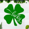 Lucky Four Leaf Clover Sign, St. Patrick's Day Decor, Metal Wall Decor, Shamrock Door Hanger Metal Sign, Four Leaf Clover Art, Metal Word Art