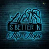 Life Is Better In Flip Flops Metal Art With Led Lights, Beach Sign, Ocean Decor, Spring Sign, Summer Decor, Metal Wall Quote, Gift For Her