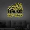 Life Is Better In Flip Flops Sign With Led Lights, Beach Sign, Ocean Decor, Spring Sign, Summer Decor, Metal Wall Quote, Gift For Her, Coastal Sign