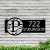 Hanging Address Sign, Metal With Led Lights, Monogram Address Sign For Yard, Address Plaque, Address Sign With Stakes, Hanging Address Sign