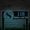 Monogram Address Sign Metal With Led Lights, Modern Address Sign For Yard, Address Plaque, Yard Sign, Address Sign With Stakes, Hanging Address Sign