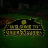 Welcome To Our Garden Hanging Metal Sign With Led Lights, Custom Garden Sign, Metal Garden Sign, Flower Garden, Garden Welcome Sign