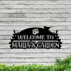 Welcome To Our Garden Hanging Metal Sign With Led Lights, Custom Garden Sign, Metal Garden Sign, Flower Garden, Garden Welcome Sign