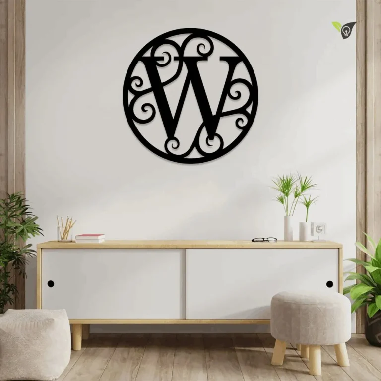 Monogram, Metal Sign With Led Lights, Personalized Gift, Housewarming Gift, Metal Initial Sign, Monogram Circle, Metal Letters Outdoor