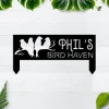 Custom Name Birds Garden Metal Sign, Personalized Metal Garden Sign, Cut Metal Sign, Yard Stake Sign