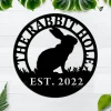 Personalized Rabbit Metal Sign, Rabbit Yard Metal Sign, Garden Sign, Rabbit Farm Sign